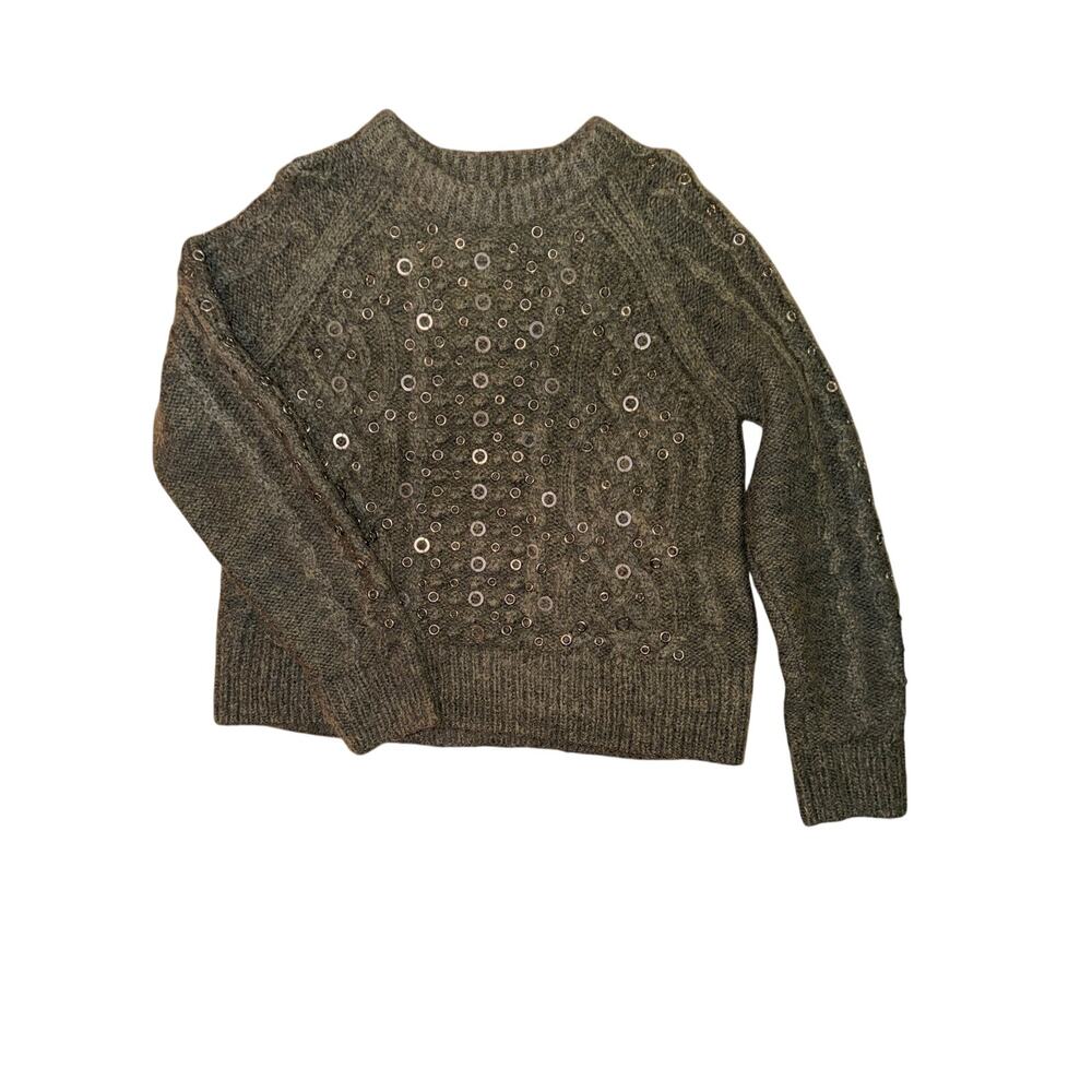 Rag & bone extra fine merino wool alpaca linen sweater olive green metal medium